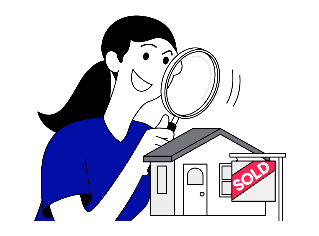 a lady looking at a sold property